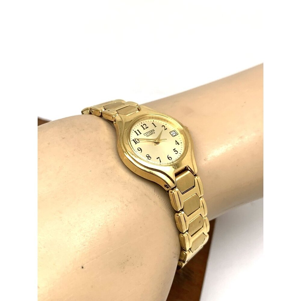 Citizen Womens Watch EU2252-56P Quartz Gold Dial Stainless Steel Petite 23mm - Picture 5 of 13